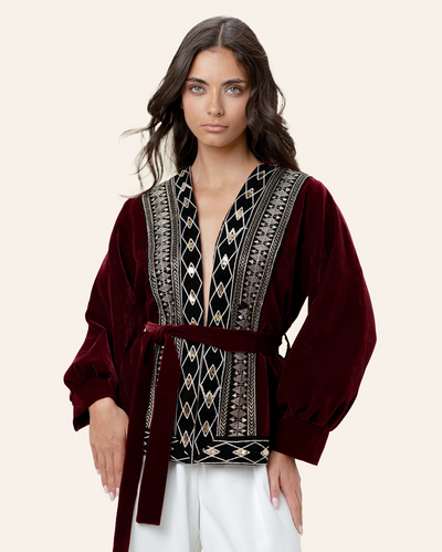 Burgundy Velvet Coat
